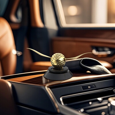 金色飞贼车载香薰汽车香水车高级智能饰品太阳能