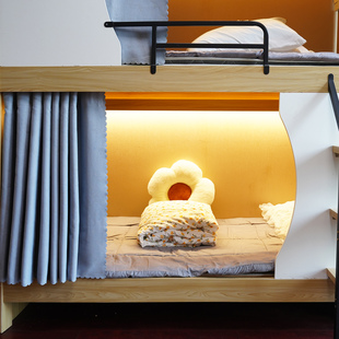 麦佳良品床帘学生宿舍上下铺太空舱柜子床粘贴式 轨道强遮光遮挡帘