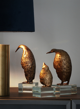 速发 水晶企件摆鹅客厅创意装饰摆创设意工艺品