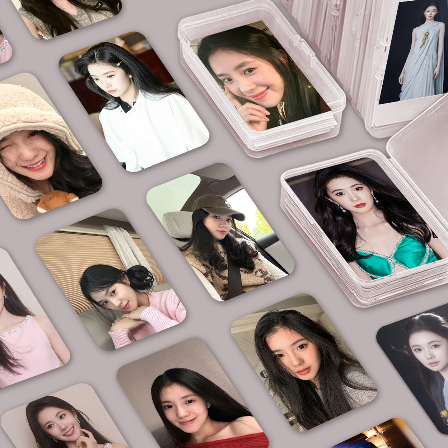 刘浩存亮面韩式小卡周边55张新款照片专辑拍立得自印LOMO卡明信片