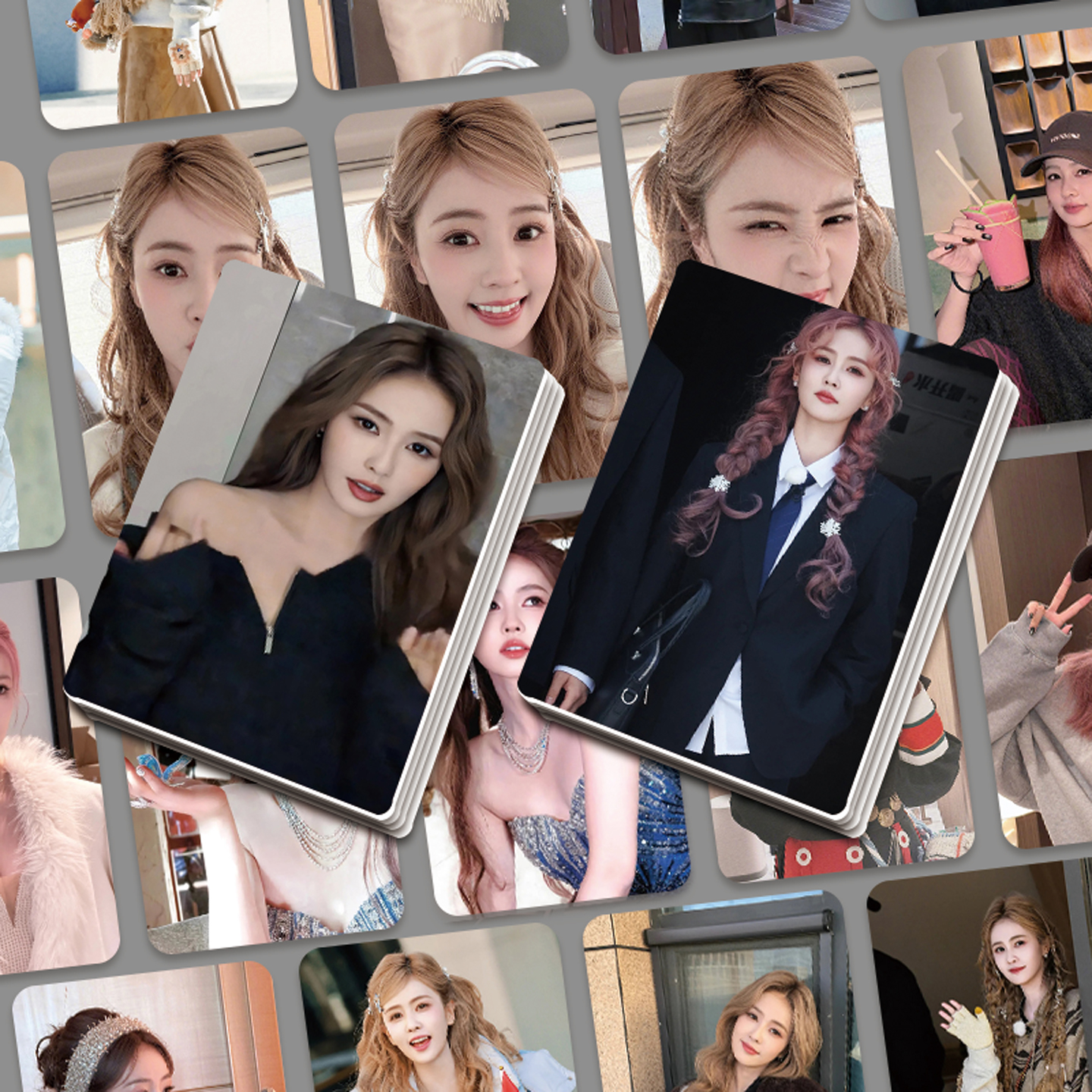 新款白鹿55张高颜韩式小卡片