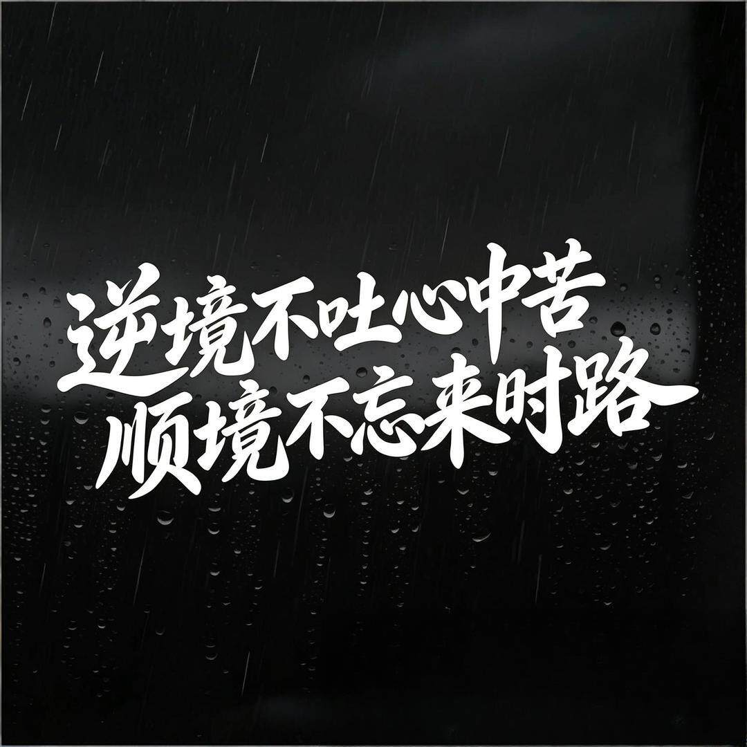逆境不吐心中苦顺境不忘来时路汽车个性创意文字车身车窗贴纸车贴