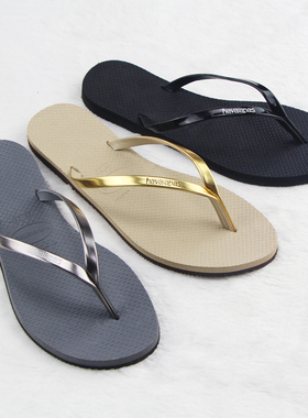 哈瓦那人字拖 YOU Metalli  金属亮面鞋带防滑拖鞋 现货