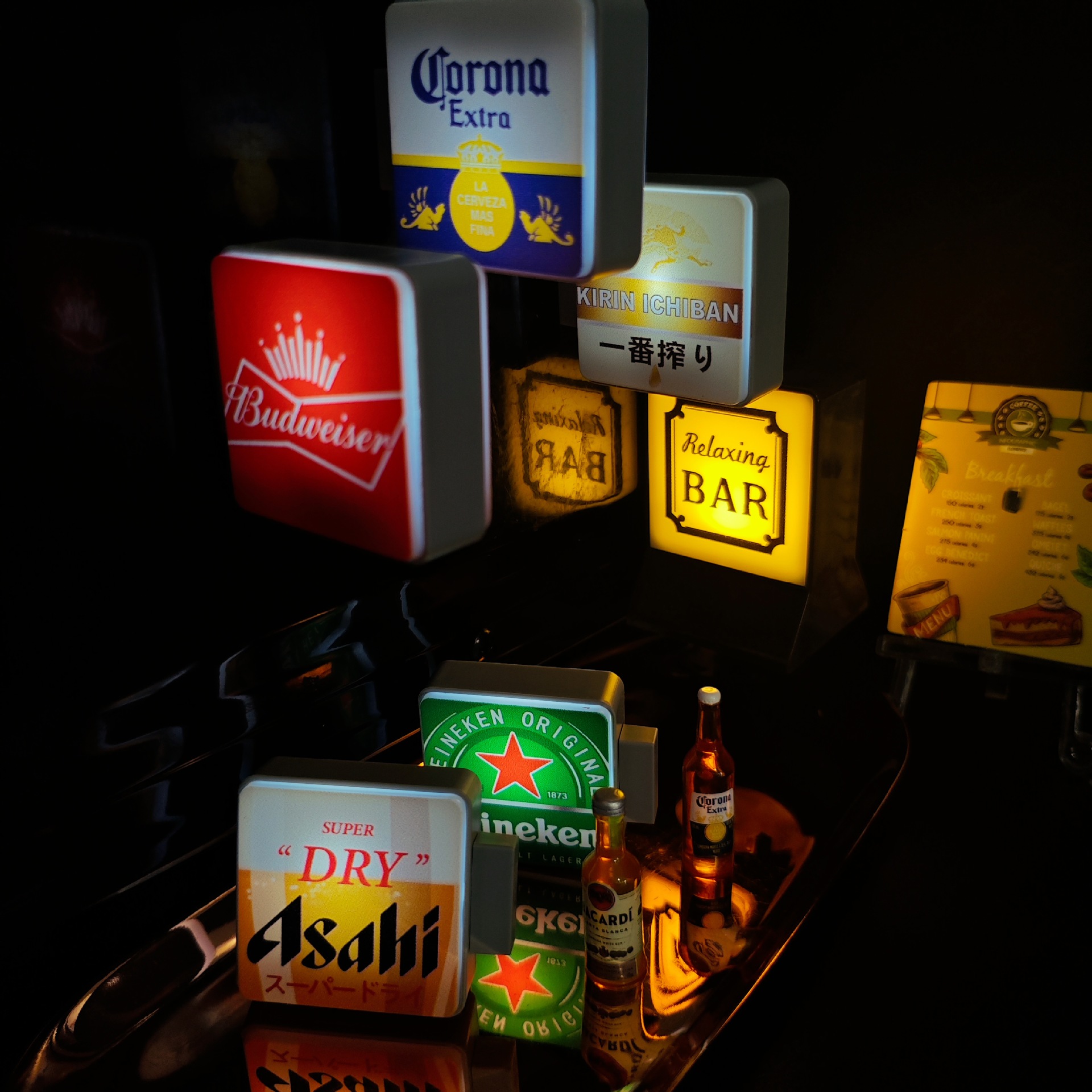 啤酒系列磁力冰箱贴磁吸式高颜值强磁网红家居装饰发光创意灯牌