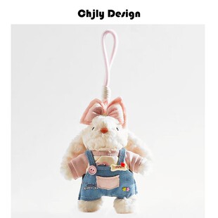 可爱长毛垂耳兔包挂件钥匙扣毛绒玩具公仔玩偶可爱邦尼兔带洗水标