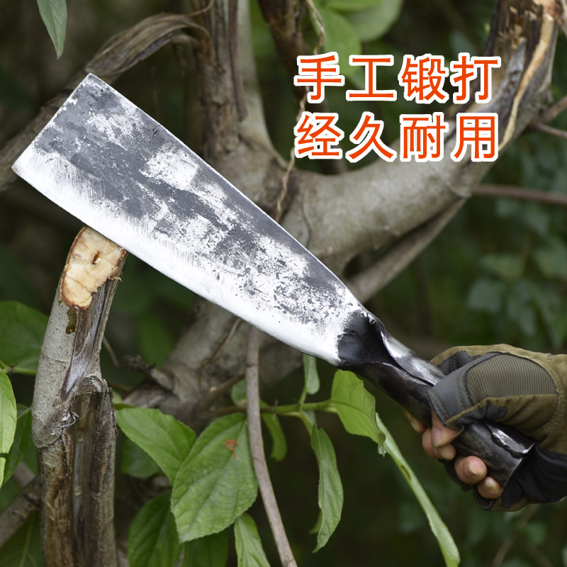 九哥锻打锰钢一体加厚农用开山劈柴修枝柴刀直刀篾竹开路砍树刀