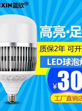 蓝欣光电LED大功率灯泡e27螺口超亮200瓦100w球泡工厂照明节能灯