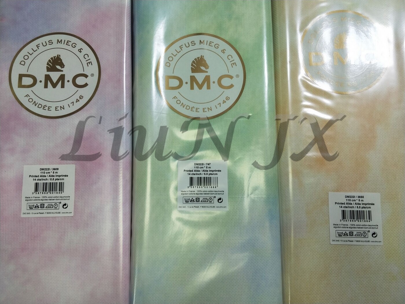 法国原装进口DMC布 新绣布 14CT 手染纯棉绣布 747/3609/3855