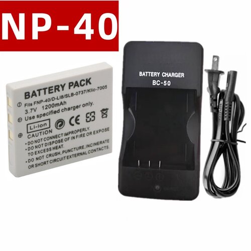 适用爱国者F100 F200 F210 T60 T1028 T1260相机NP-40电池+充电器