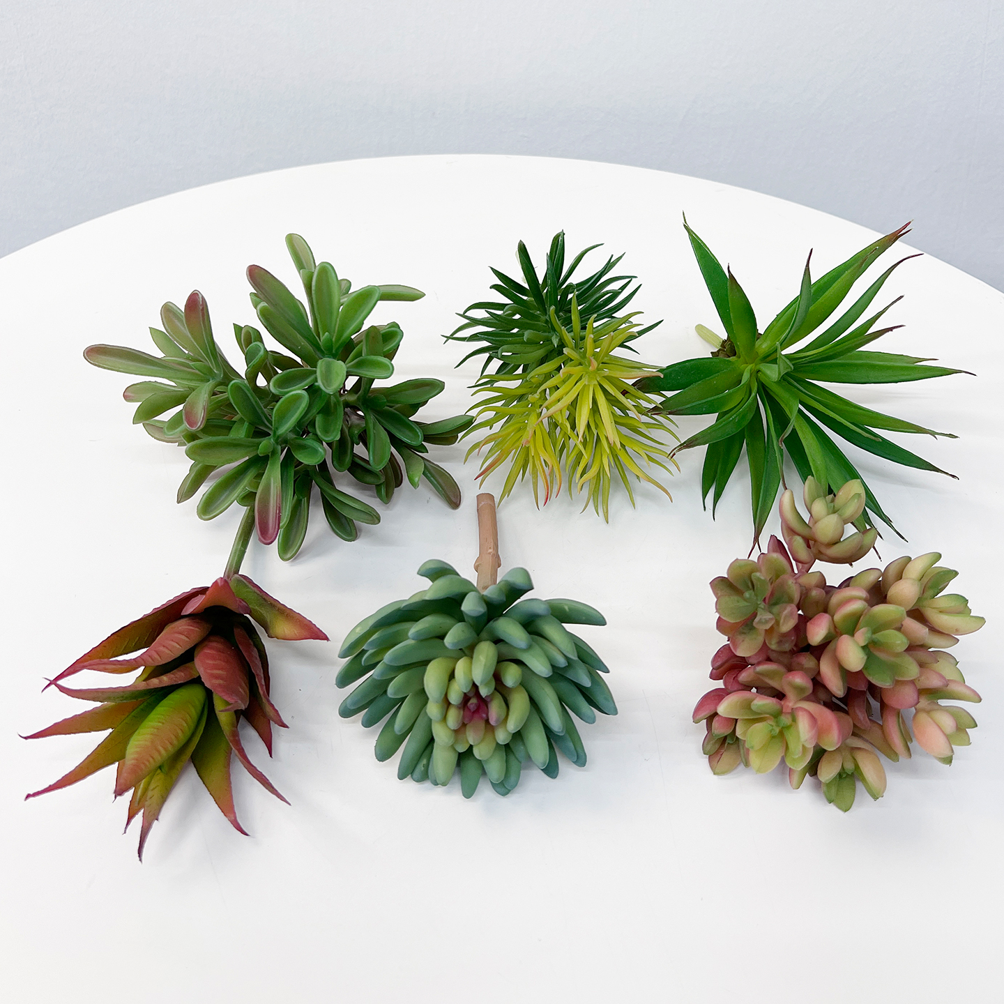 仿真小绿植多肉植物造景花束配草装饰假花树叶棕榈叶盆景盆栽花