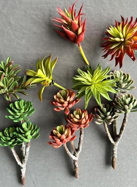 仿真小绿植配草插花装饰多肉植物假花园艺花艺棕榈叶盆景盆栽小草