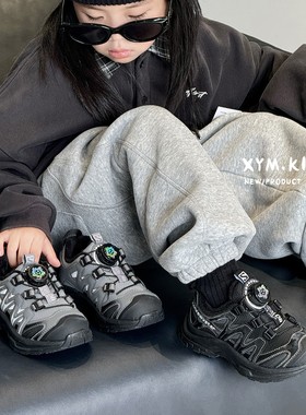 2025年冬新款儿童时尚旋转扣户外加绒跑步鞋轻便防滑男女童运动鞋