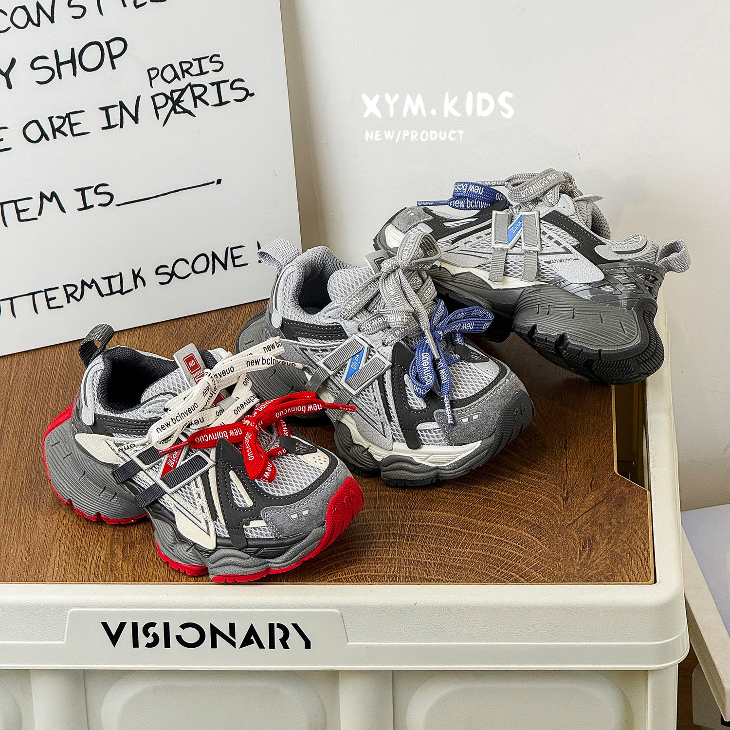 2026年春新款儿童时尚潮流N字双系带厚底老爹鞋轻便男女童运动鞋,童鞋/婴儿鞋/亲子鞋,运动鞋,淘宝优惠券,粉丝福利购,淘宝优惠卷