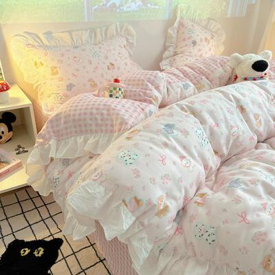 40支12868减龄花边全棉四件套