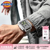 Dickies手表男多功能机械风镂空腕表三眼计时学生运动石英表CL648