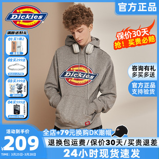 男女LOGO印花情侣全棉毛圈布慵懒上衣7060 Dickies连帽卫衣春秋款