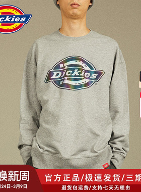 Dickies情侣款圆领卫衣秋冬新款毛圈布镭射logo潮流百搭上衣8148