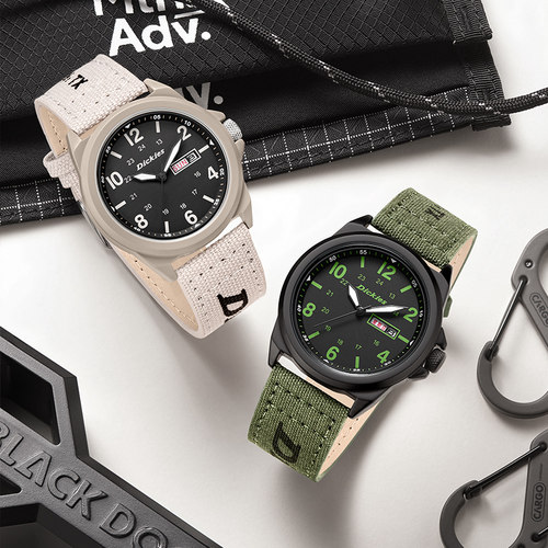 Dickies学生潮流帆布石英腕表