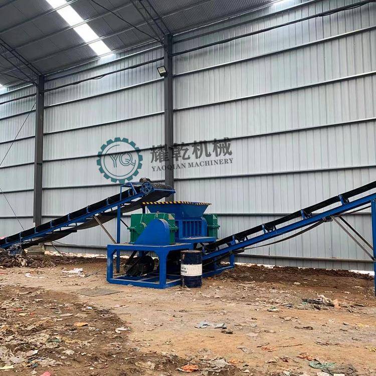 生活垃圾撕碎处理生产线 汽车轮毂发动机破碎机 金属板撕碎机