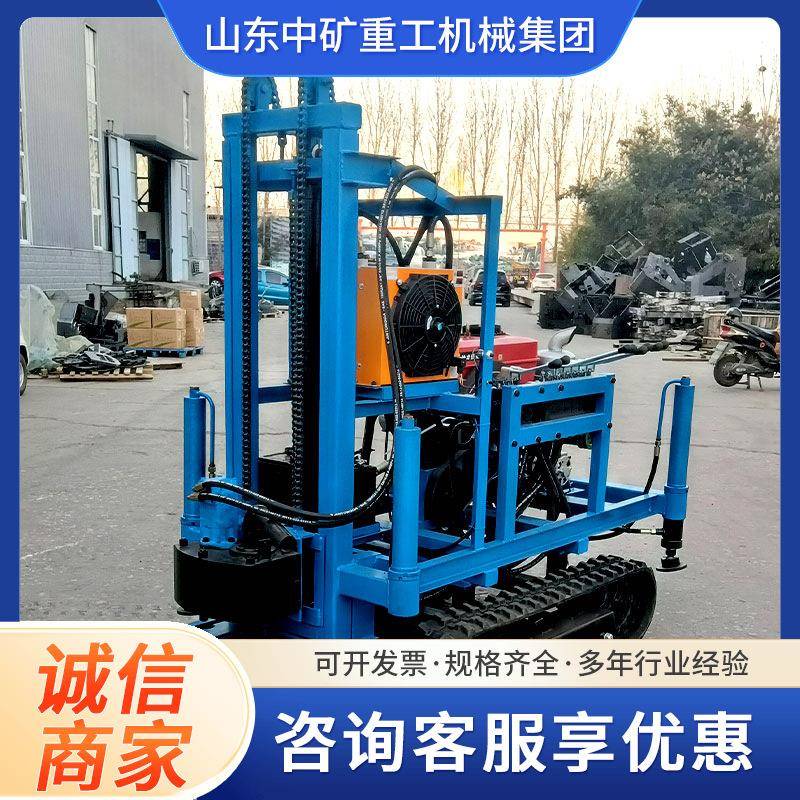 履带式方便操作柴油液压钻井机价格 履带式菜油可加长打井钻孔机