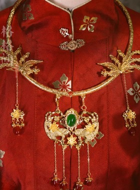 格格间原创【凤求凰】晚明风凤凰平安锁明制婚服项圈古风项链璎珞