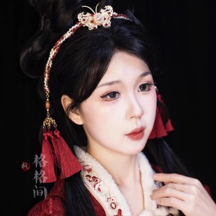 格格间原创 蝴蝶编织发夹新年藏风民族风汉服发饰古风流苏 九曜