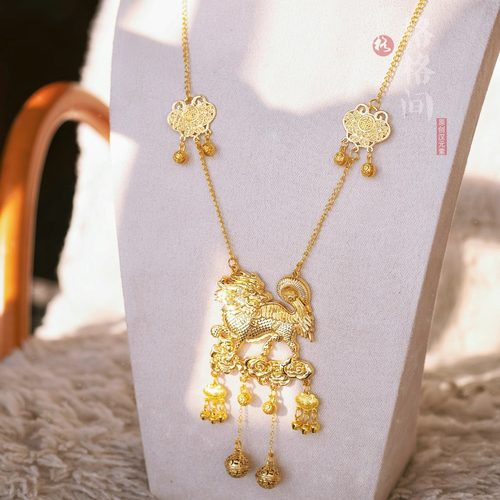 格格间原创【金麒麟】晚明风平安锁明制婚服项圈古风项链女璎珞