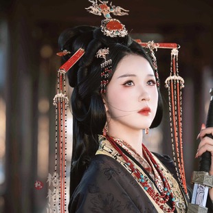 女帝汉服公主发饰 战国袍影视剧翘楚陈都灵同款 格格间原创 楚朝