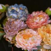 格格间原创 赏客 春日唐风金粉大牡丹发夹绢花仙气汉服古风配饰