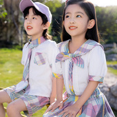 啦啦队演出服中国风班服园服海军风 校服幼儿园短袖 套装 小学生夏季