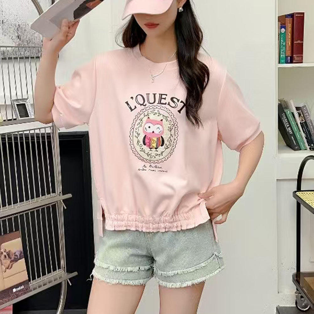 拼色女装大码胖MM遮肚上衣