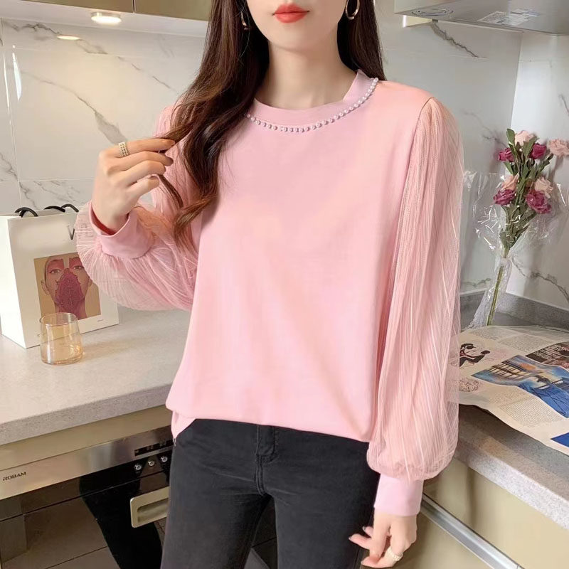蕾丝泡泡袖娃娃衫女衬衫