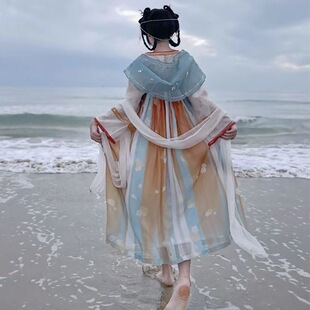 瑶遇见神鹿古风长袖连衣裙中国风汉服女装日常齐胸襦裙cos