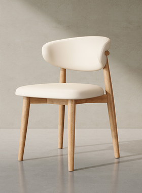 北欧实木餐椅软包靠背椅子现代简约家用卧室书桌椅酒店餐厅洽谈椅