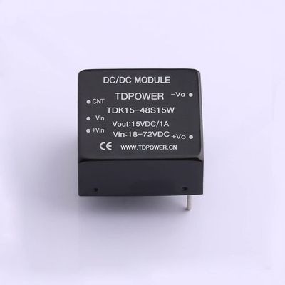 TDK15-48S15W   Vin=18V~72V Vout=15V 1A  价格以咨询为准