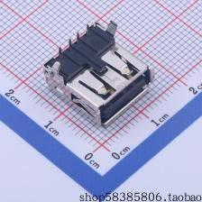 901-132A1021D10100   母座 弯插 外扣弯脚有边内弹铜壳T型PBT黑