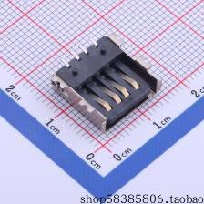 905-551A2021S10201   母座 卧贴 超薄全贴有边铁壳LCP黑胶有柱