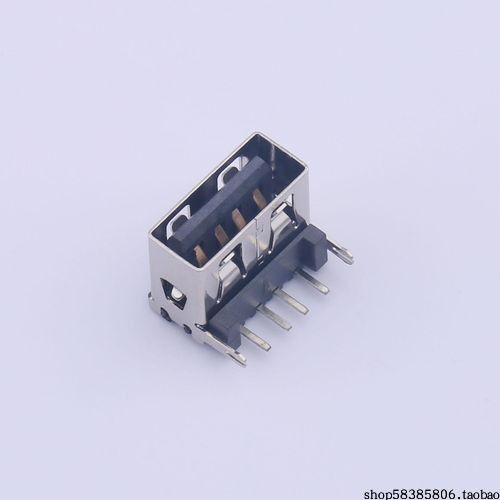 909-361A1025D10101 母座 弯插 四脚无边铁壳PBT黑胶7.8DIP无耳朵