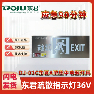 东君消防应急照明灯疏散指示灯安全通道出口标志灯牌 集中应急36v