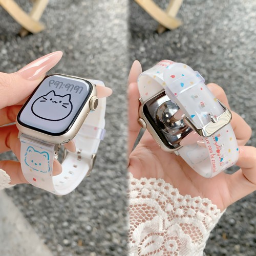 苹果Apple Watch11条纹吐司小狗表带适用Xiaomi8/9proTPU硅胶腕带