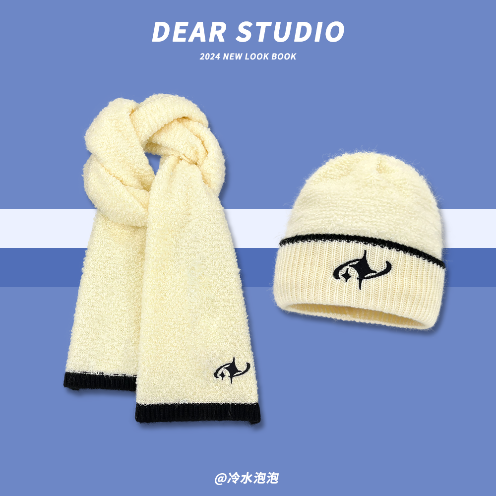 秋冬韩系毛线帽保暖百搭围巾女