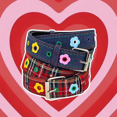 女多巴胺格纹甜酷辣妹风配裙腰带