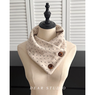 2026新款手作温柔雾感奈奈风围巾女秋冬日系软萌保暖雪花护颈围脖