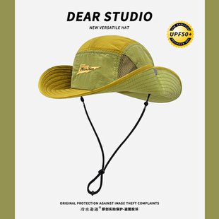 透气户外出游露营遮阳防晒登山帽 薄款 美式 复古速干渔夫帽子女夏季