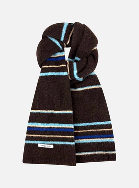 韩系ins撞色条纹针织围巾女秋冬季保暖休闲百搭学生情侣防寒围脖