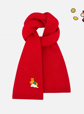 2026马年本命年礼物红色针织围巾女冬季保暖氛围感新年披肩围脖潮