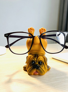 创意卡通沙皮犬眼镜支架桌面摆件眼镜托眼镜店道具展示架生日礼物