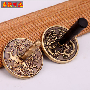 用具 香篆用品 圆纯铜提柱雕花灰压5厘米3.5厘米4.5厘米 香道套装