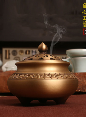 纯铜家用室内三足茶道大号香炉
