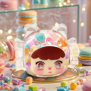 原创糖果女孩桌面摆件可爱入油流沙工艺品办公室工位装 饰品